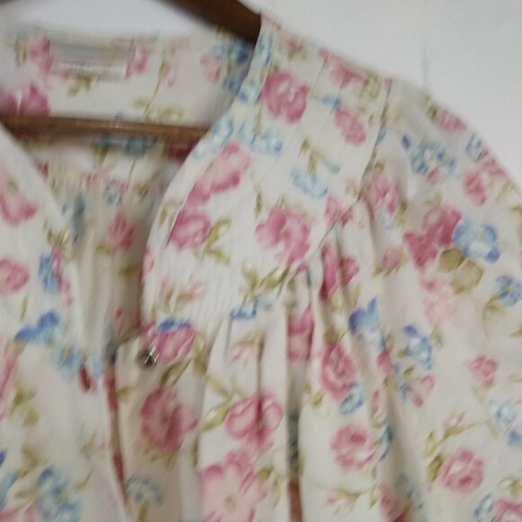 SimplyBasic Vintage 80s  Women Floral Quilted V-Neck‎ Nightgown Medium - Picture 6 of 13